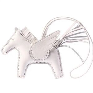 Mini faux leather horse charm with wings